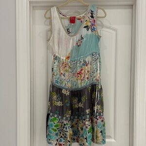 Johnny Was Floral Embroidered Dress